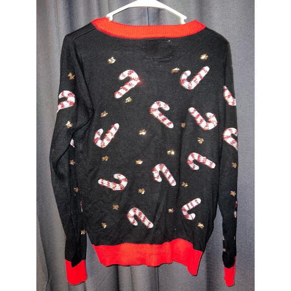 Ugly Christmas Sweater Cardigan Size Medium Tipsey Elves - Picture 3 of 3